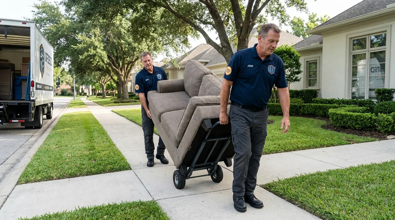 Local residential moving crew loading furniture in Adams, MA